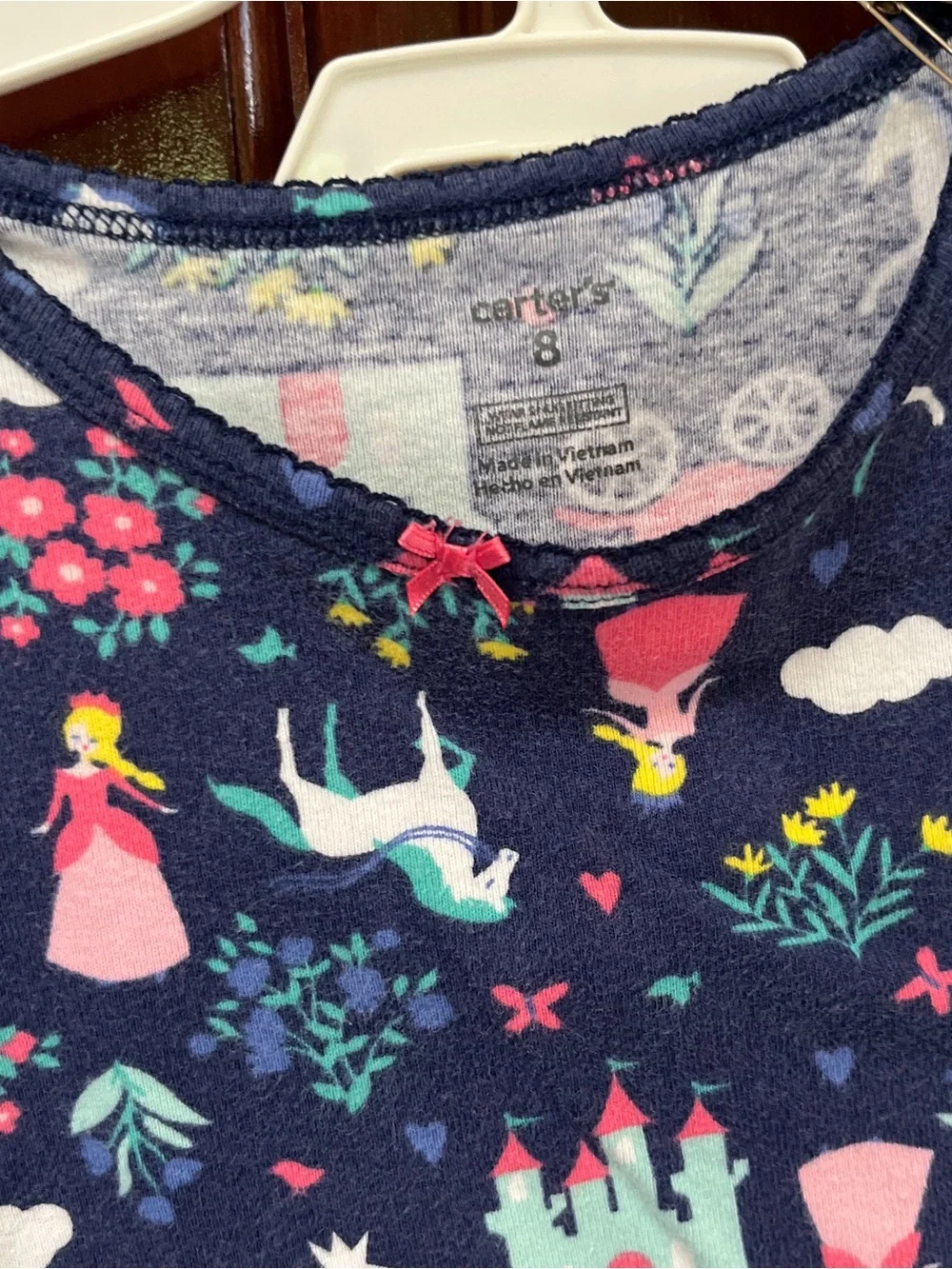 Carter's Navy Fairy Tale Print Pajama Set with Pink and Mint Accents